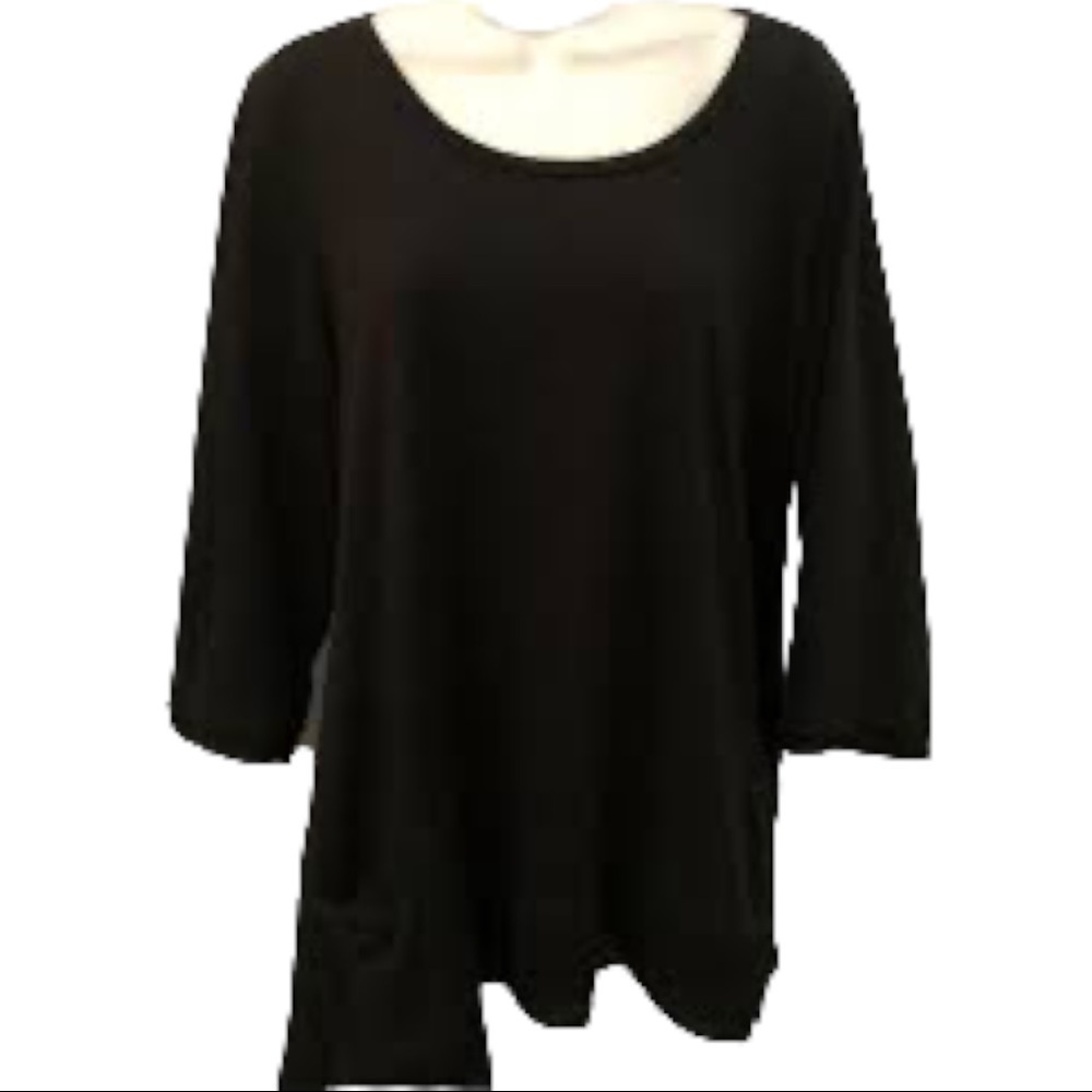 𝅺logo Lori Goldstein drop shoulder tunic black